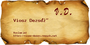 Viosz Dezső névjegykártya